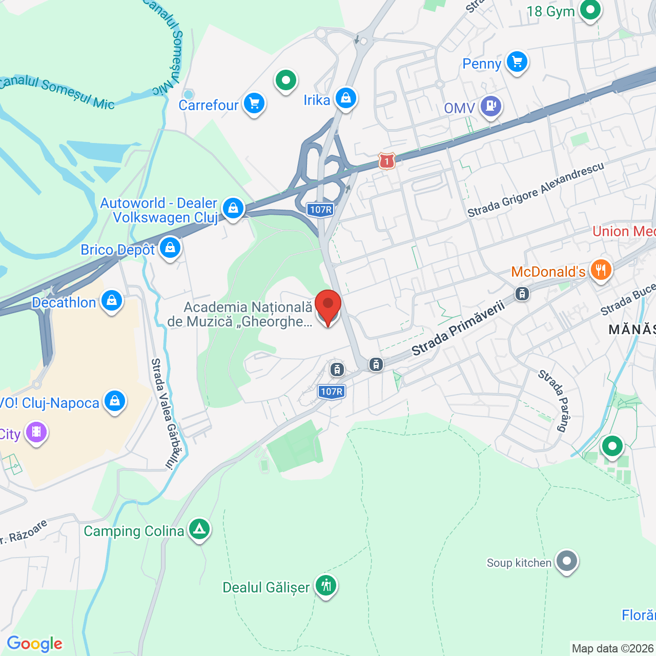 Map of Amfiteatrul Cornel Țăranu, ANMGD