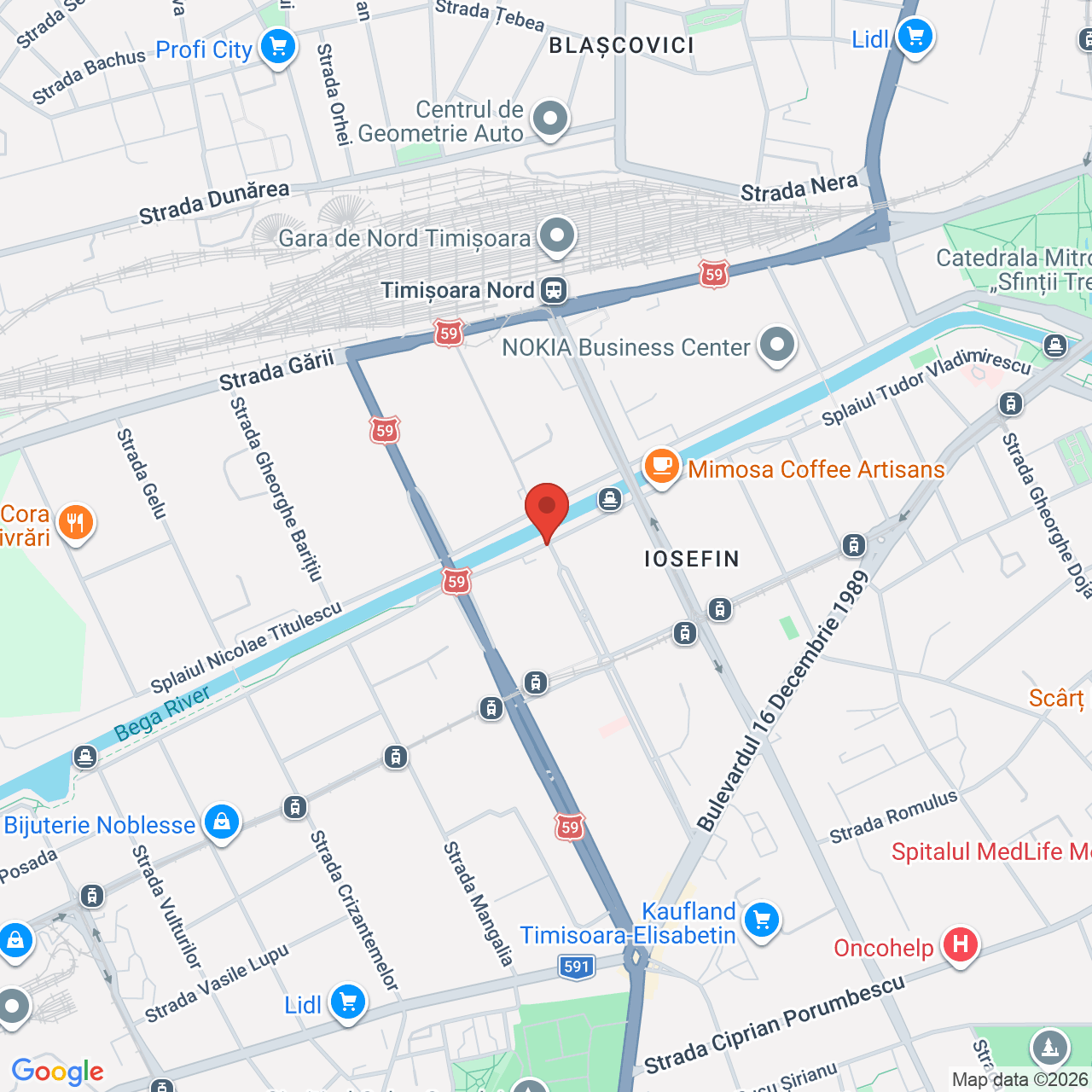 Map of auner moto Timișoara