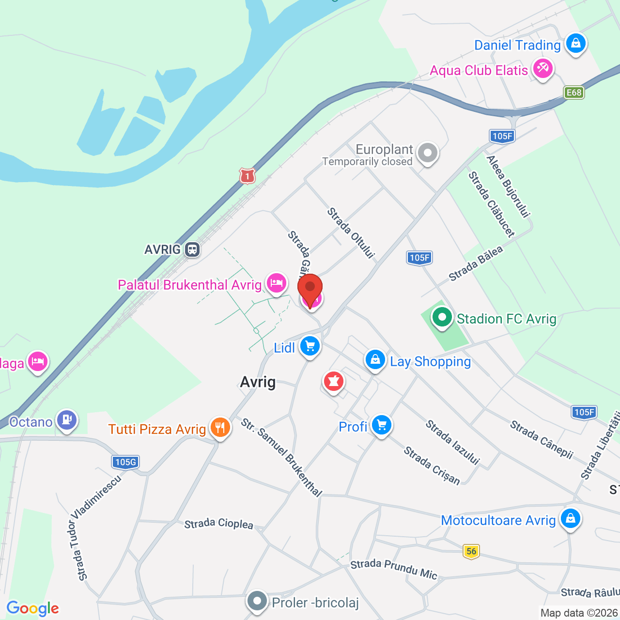 Map of Brukenthal Summer Palace