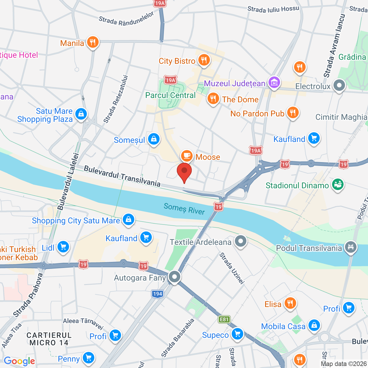Map of Casa de Cultura a Sindicatelor Satu Mare
