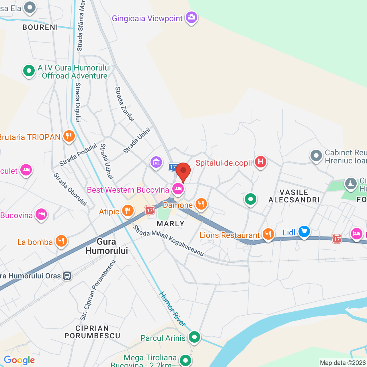 Map of Casa de Cultura Gura Humorului