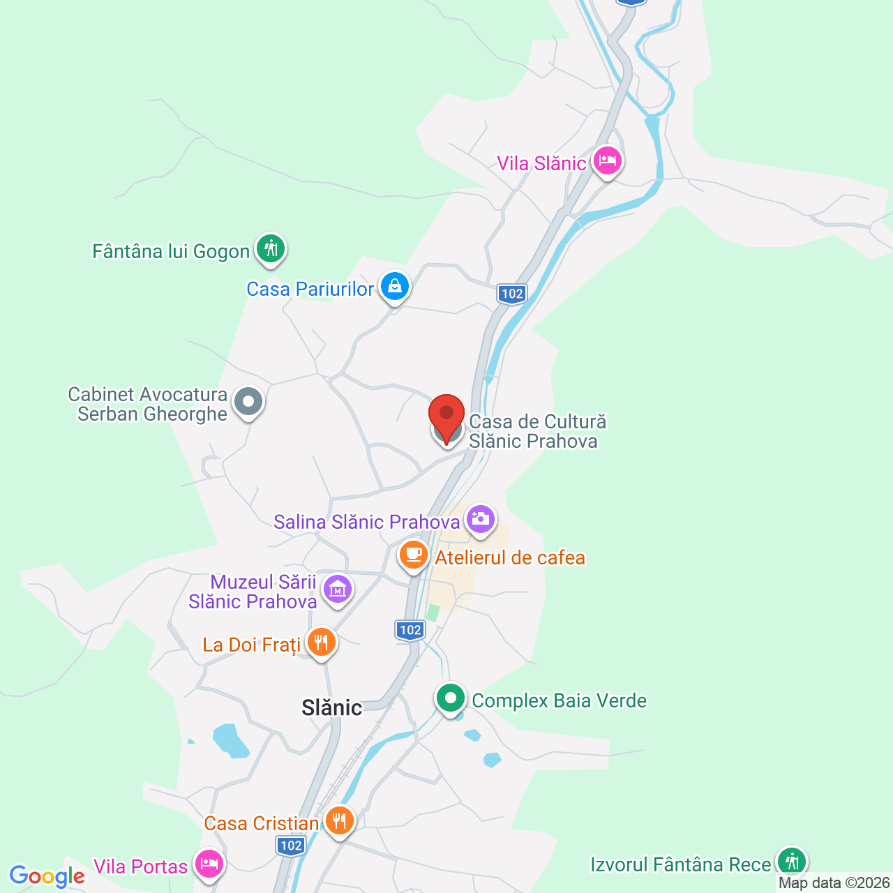 Map of Casa de Cultură Slănic