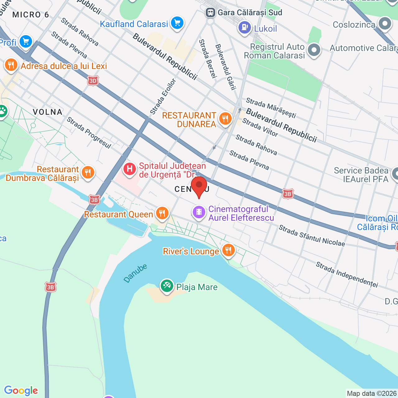 Map of Centrul Județean de Cultură și Creație Călărași - Sala "Barbu Stirbei"