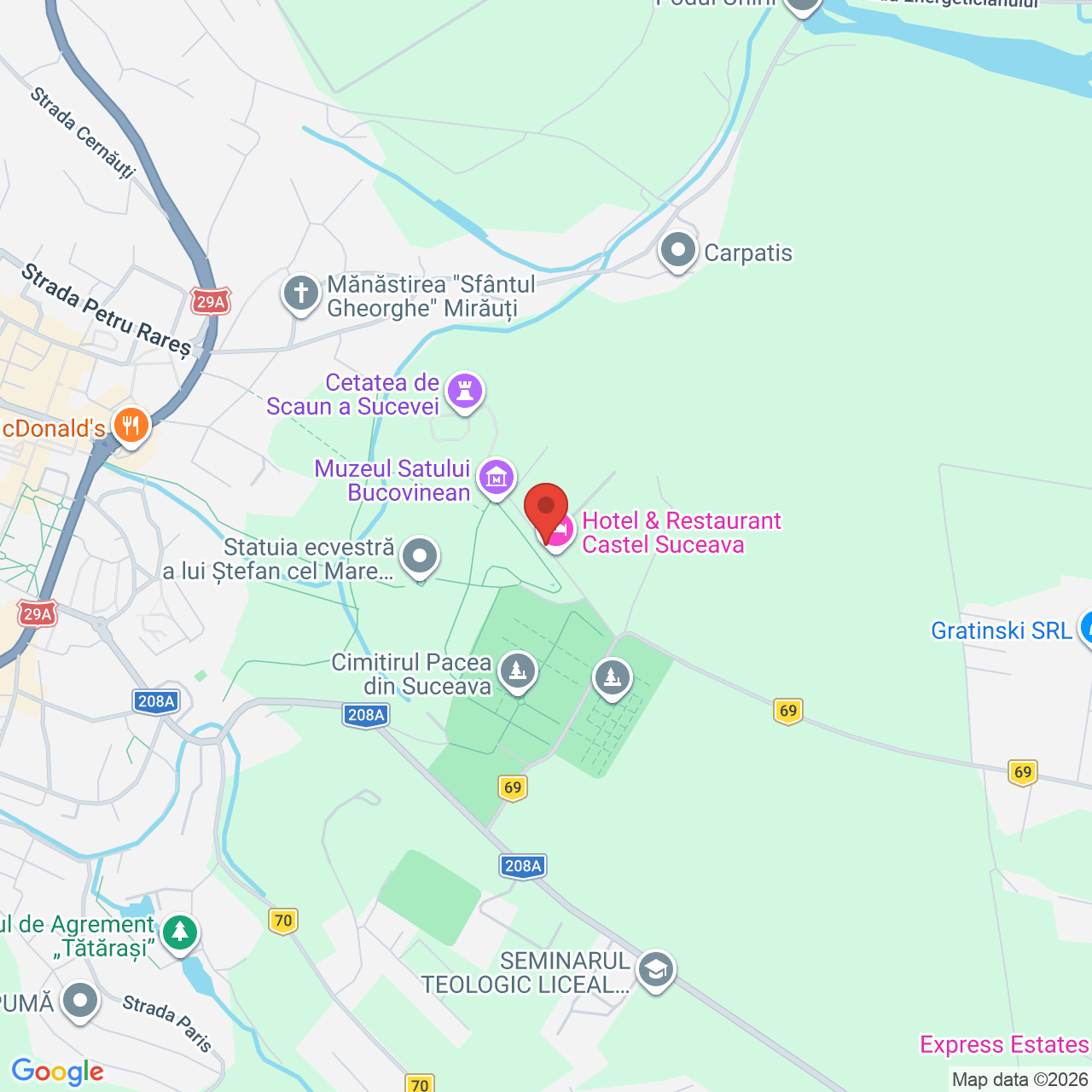 Map of Cetatea de Scaun a Sucevei