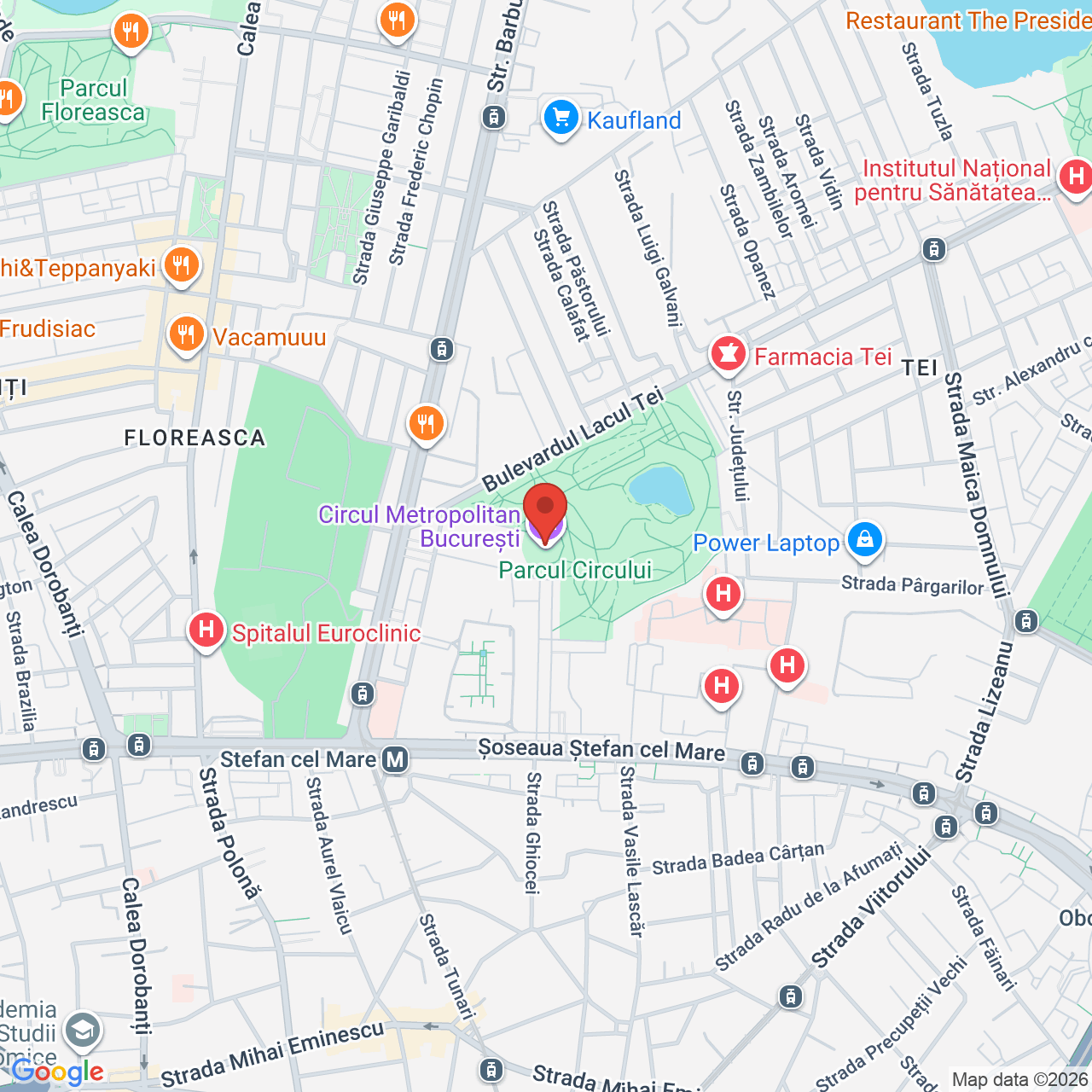 Map of Circul Metropolitan Bucuresti SPECTACOL IN SALA
