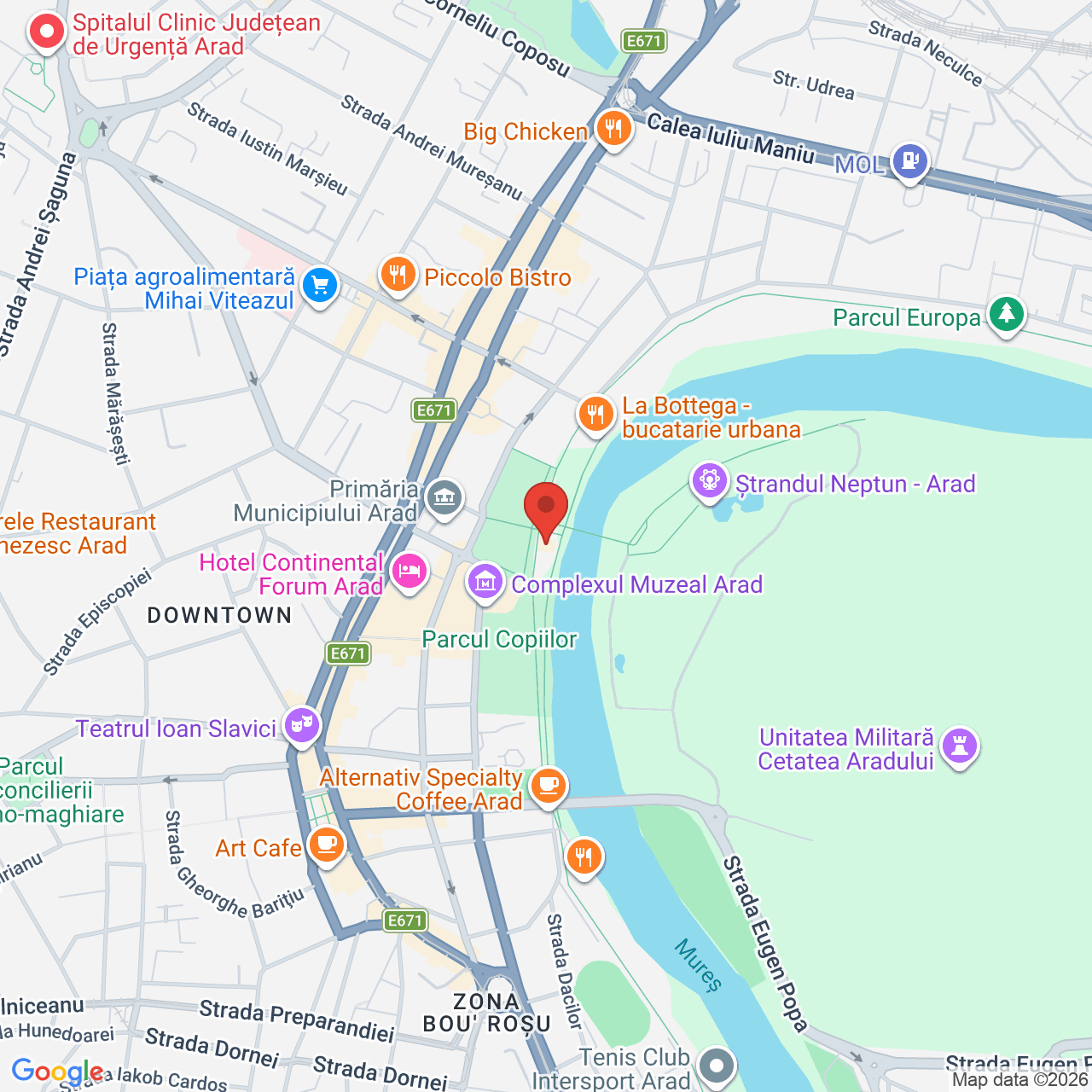 Map of Filarmonica de Stat Arad