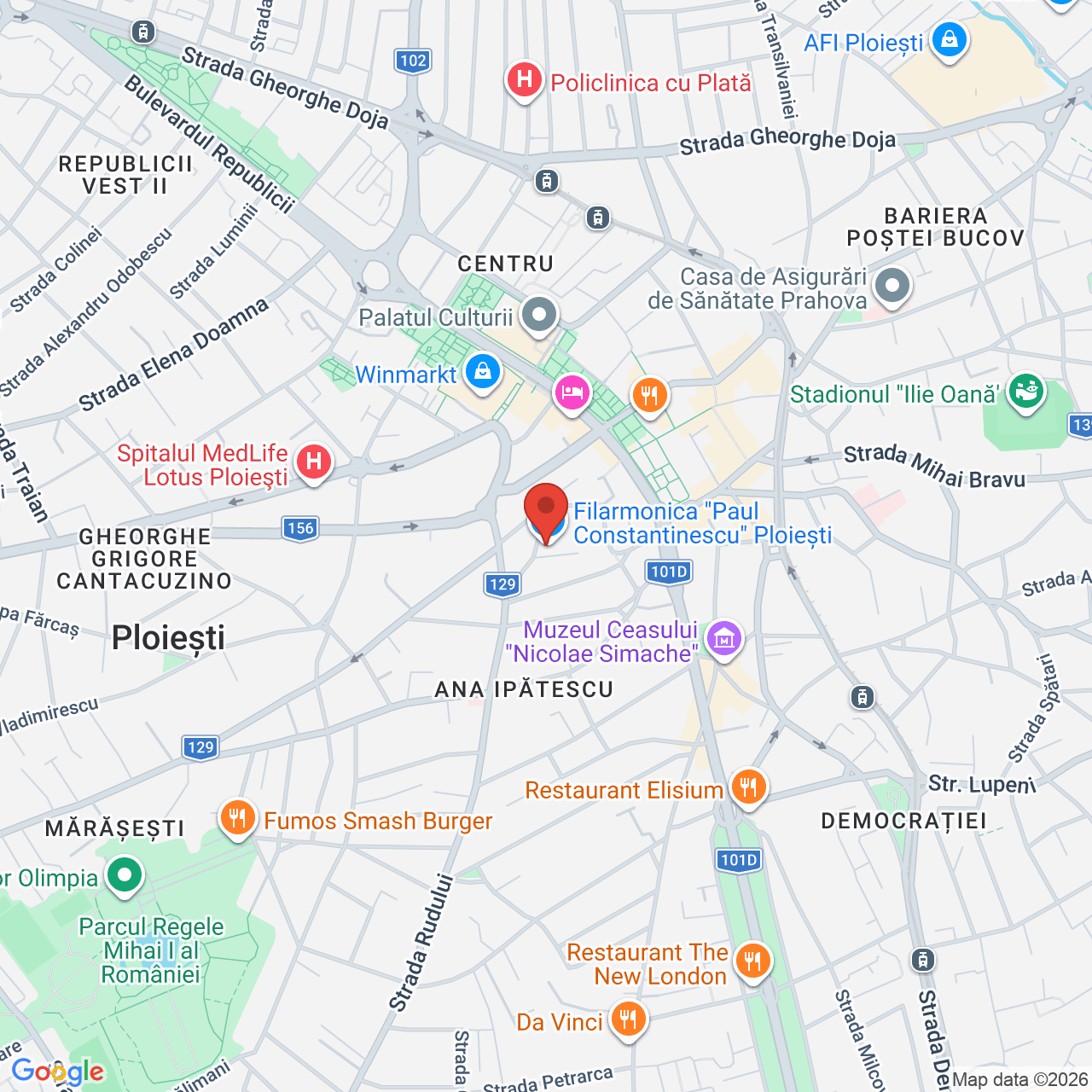 Map of Filarmonica Paul Constantinescu - Sala Ion Baciu