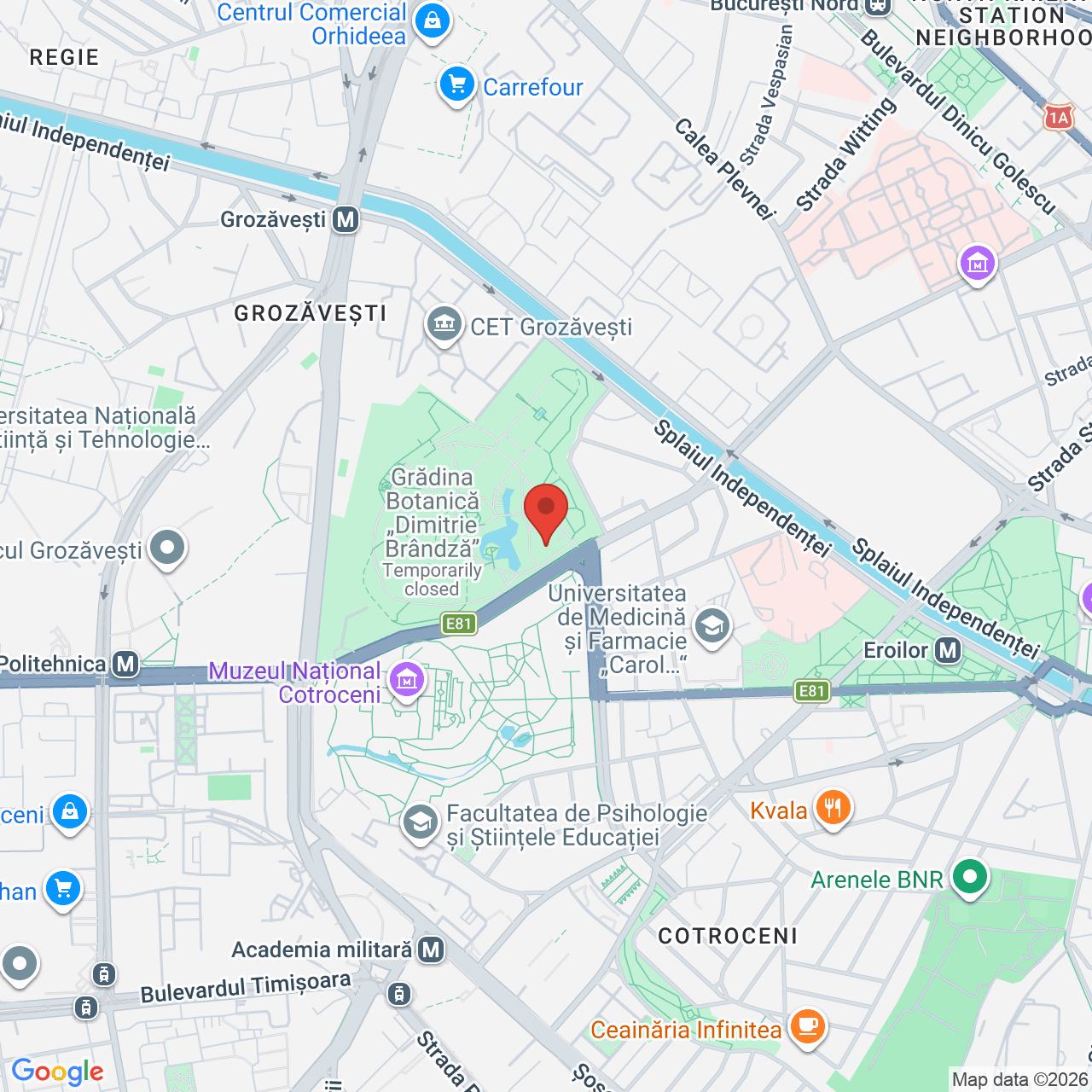 Map of Grădina Botanică „Dimitrie Brândză”