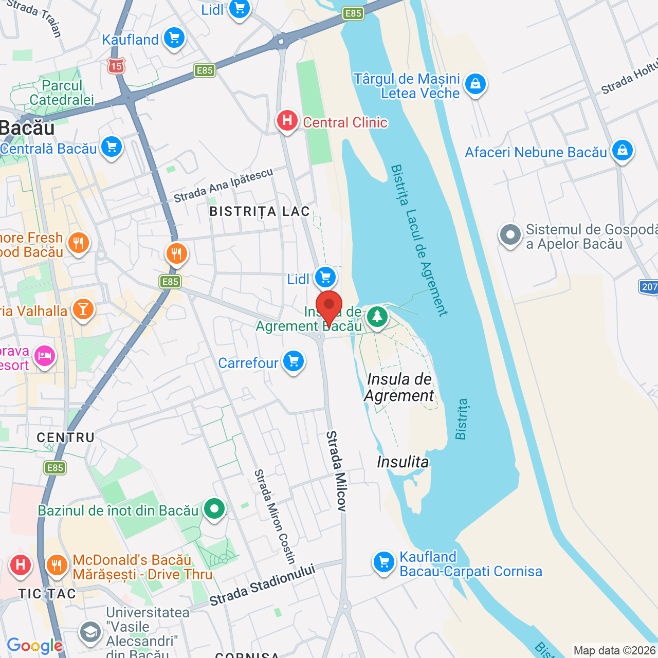 Map of Insula de agrement din Bacau