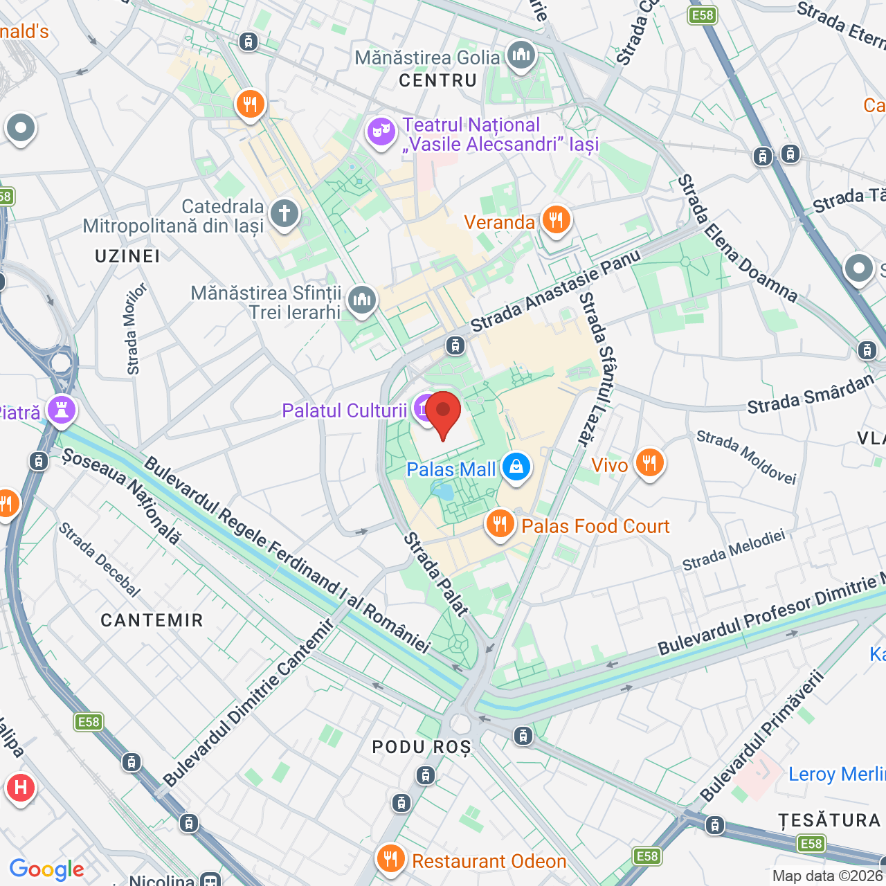 Map of Palatul Culturii Iași