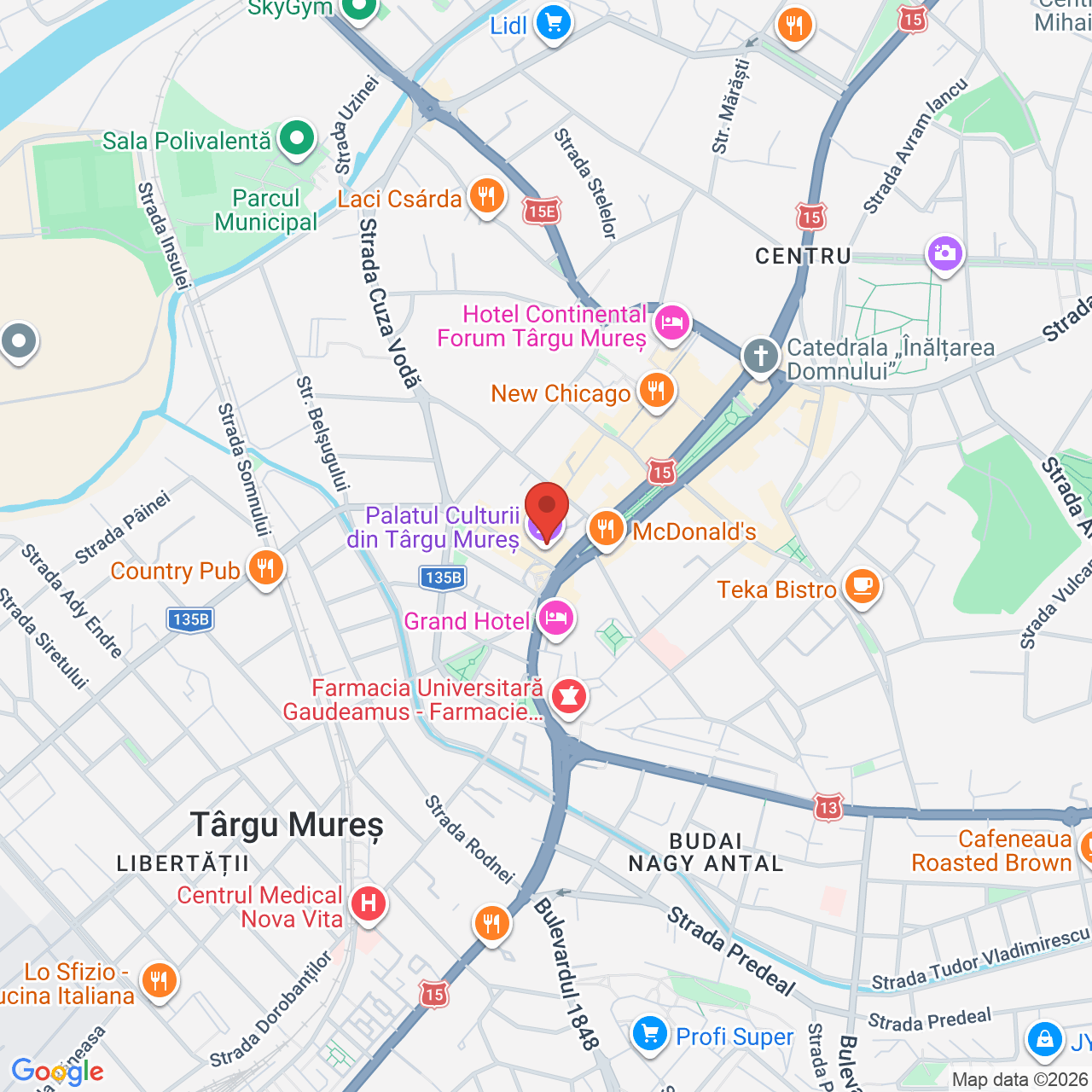 Map of Palatul Culturii, Sala Mică