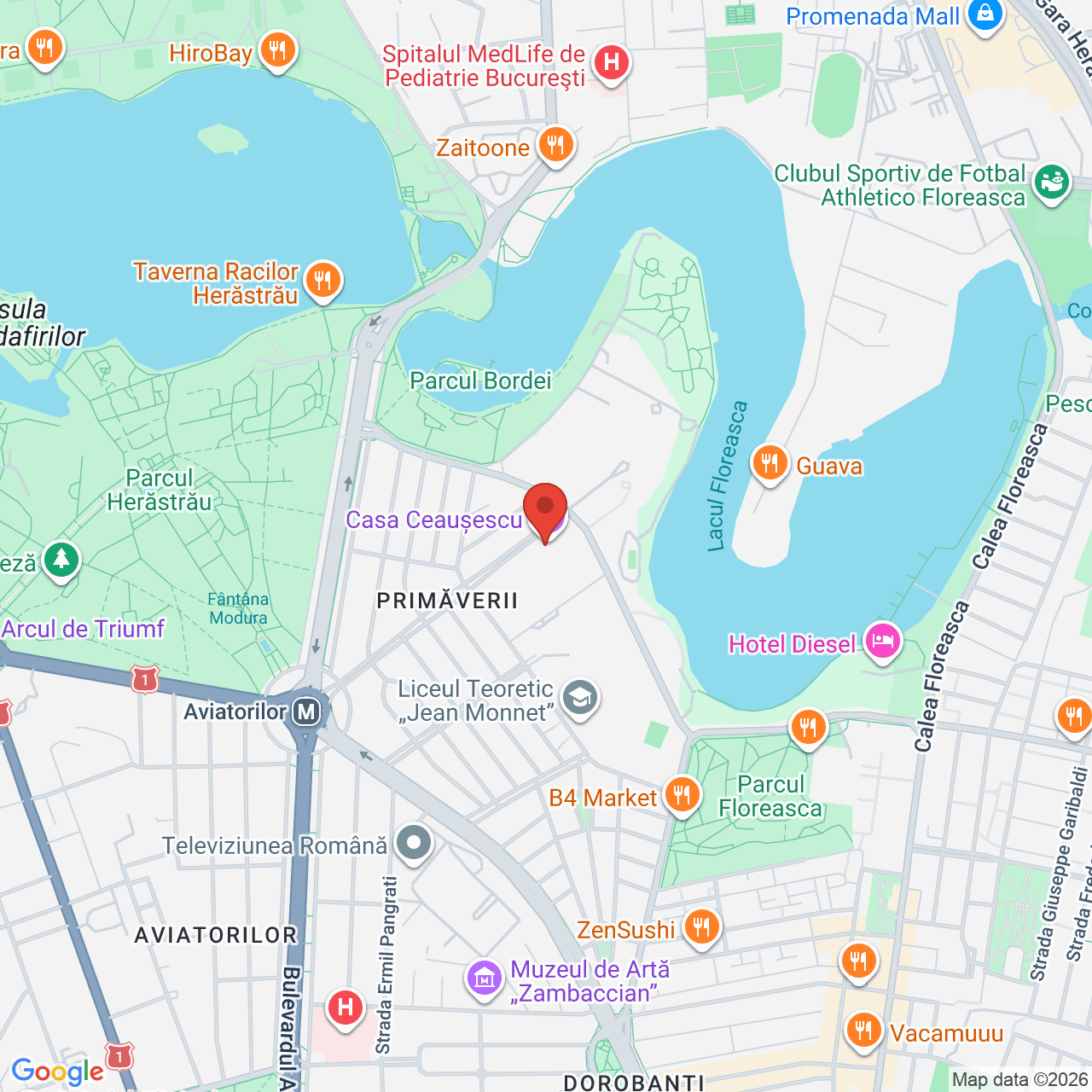 Map of Palatul Primaverii