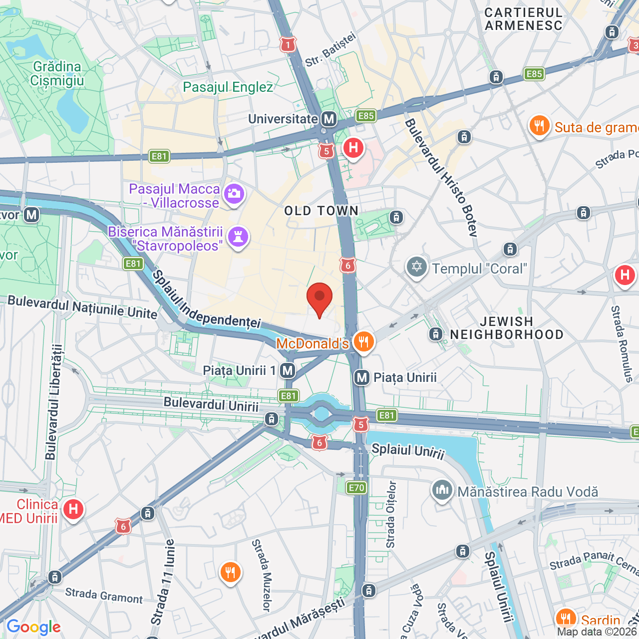 Map of Restaurant Hanu’ lui Manuc