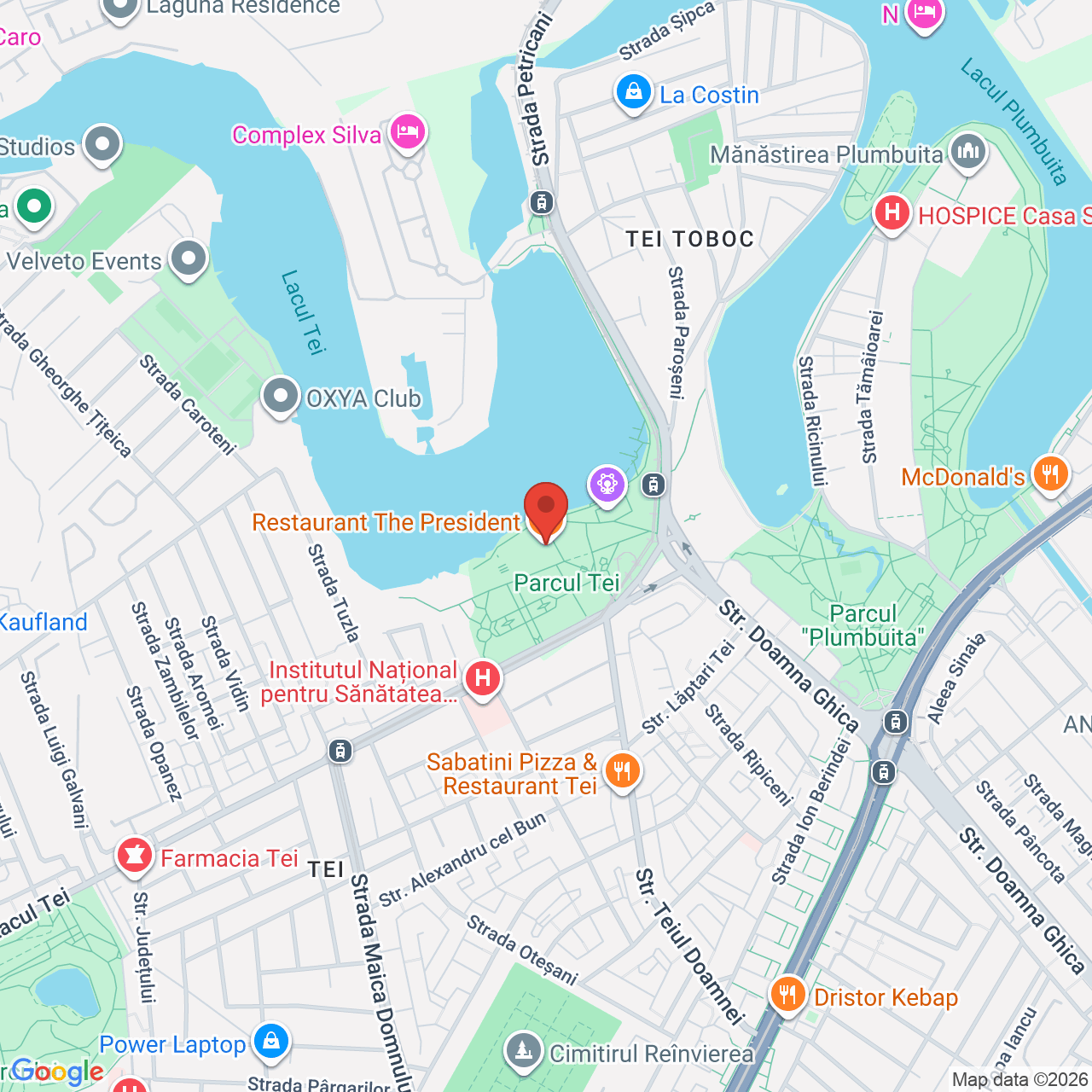 Map of Restaurant The President