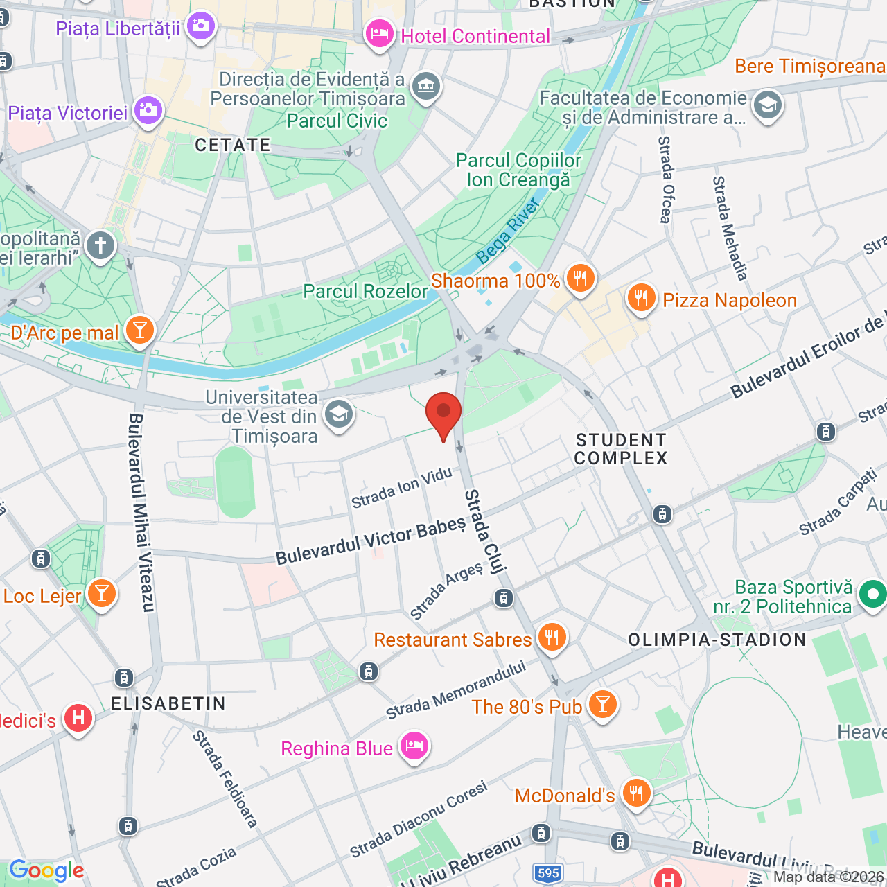 Map of Sala Mihai Perian a Liceului de Arta Ion Vidu