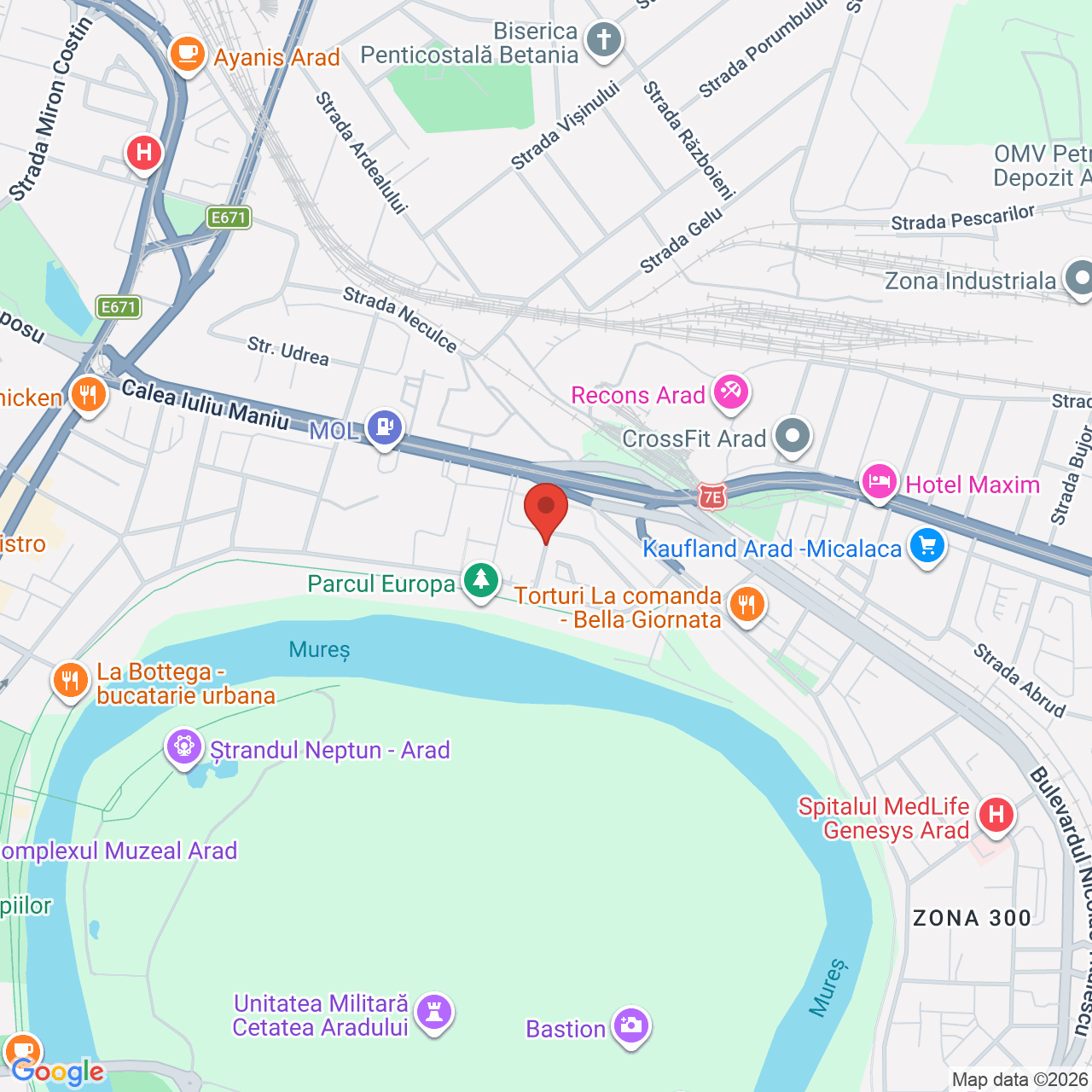 Map of Sala Polivalenta Arad