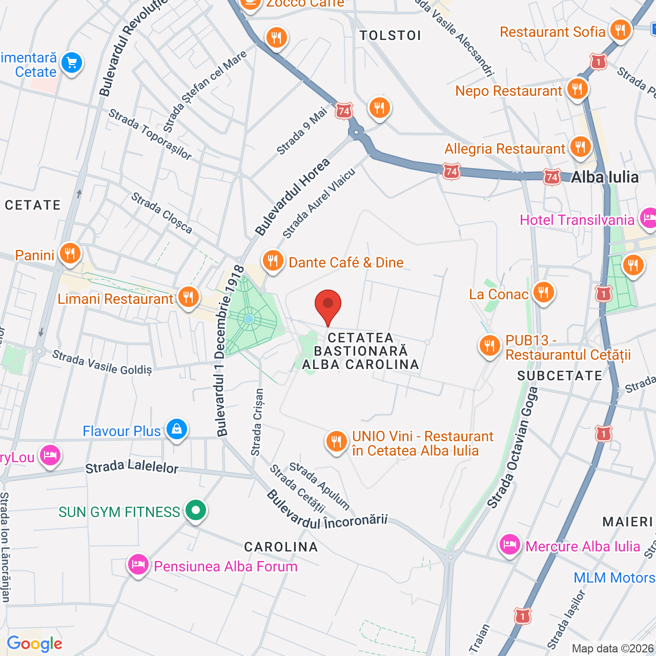 Map of Sanțurile Cetății Alba Iulia