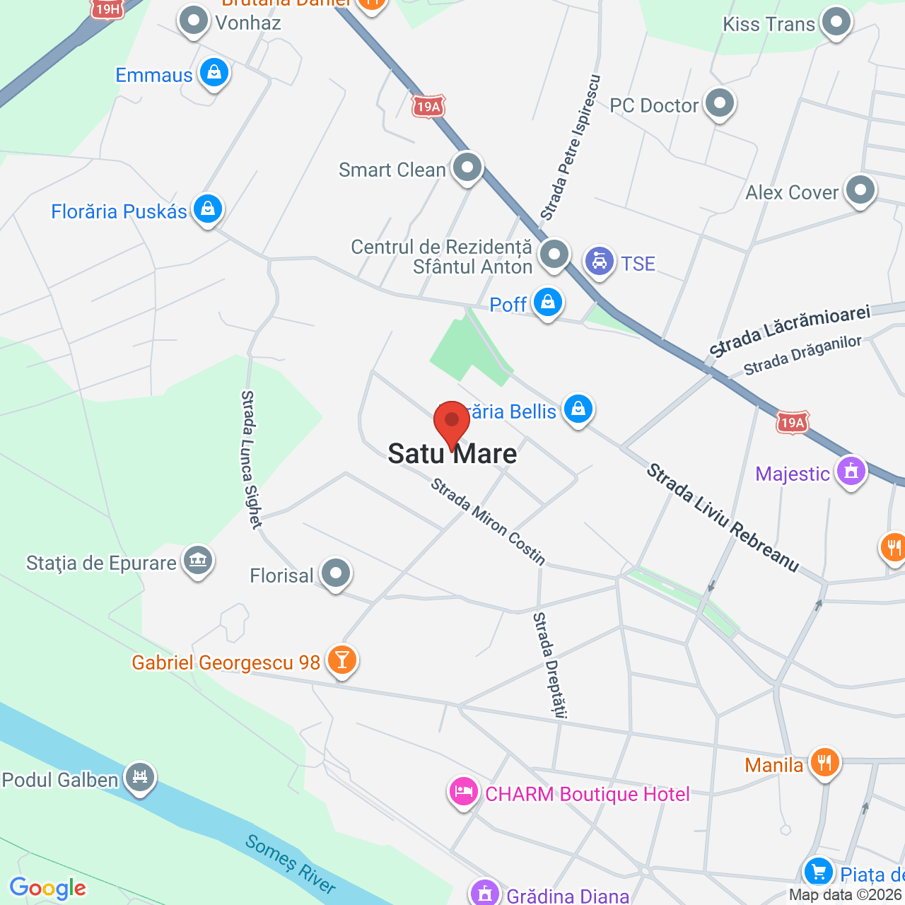 Map of Satu Mare