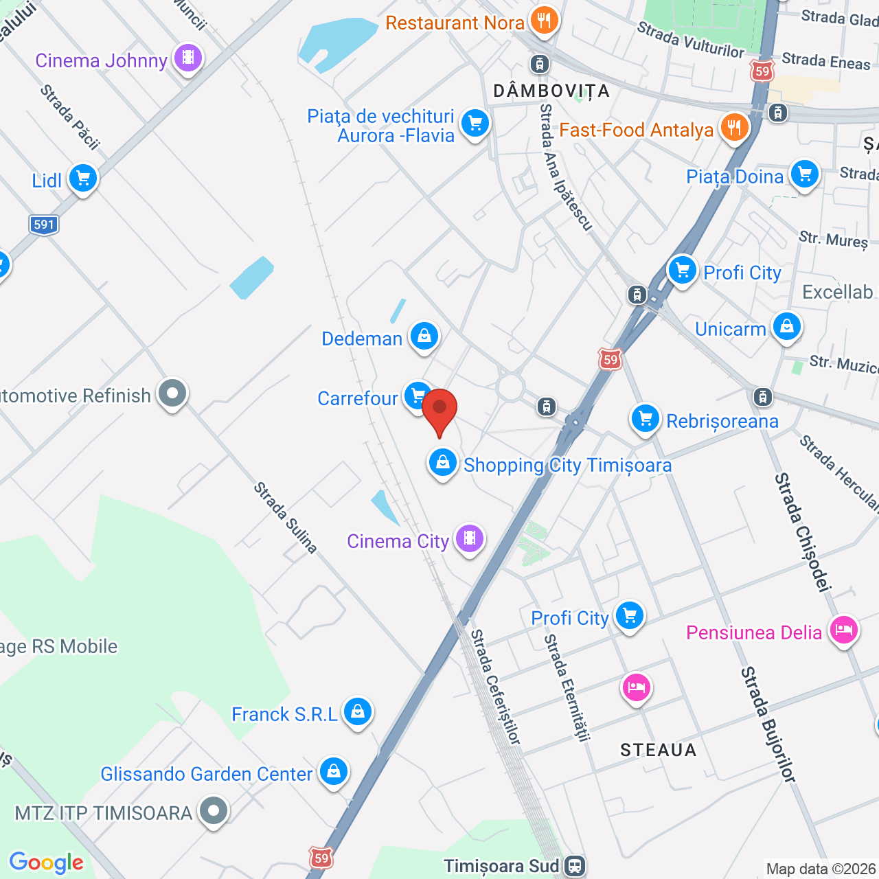 Map of Shopping City Timisoara