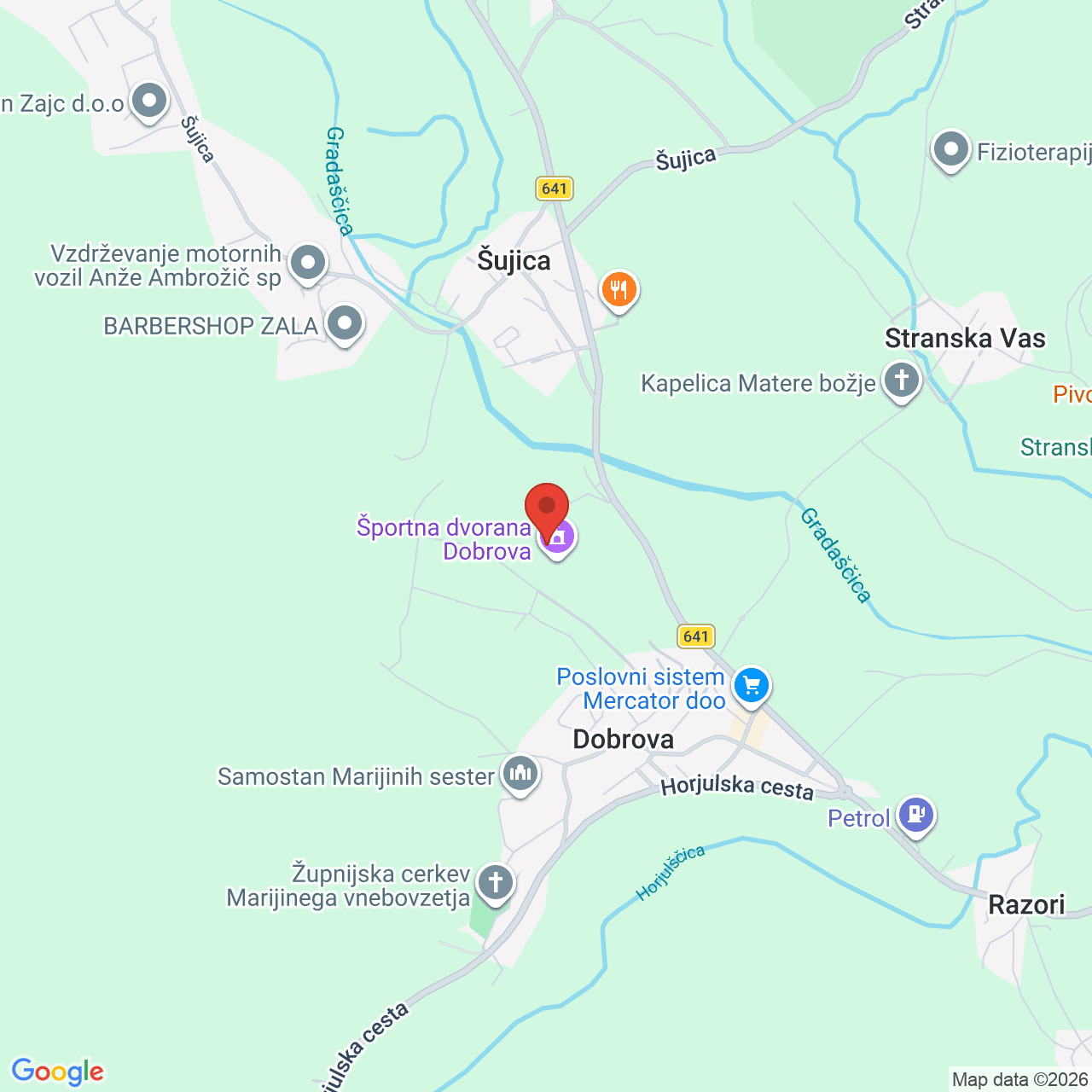 Map of Športna Dvorana Dobrova