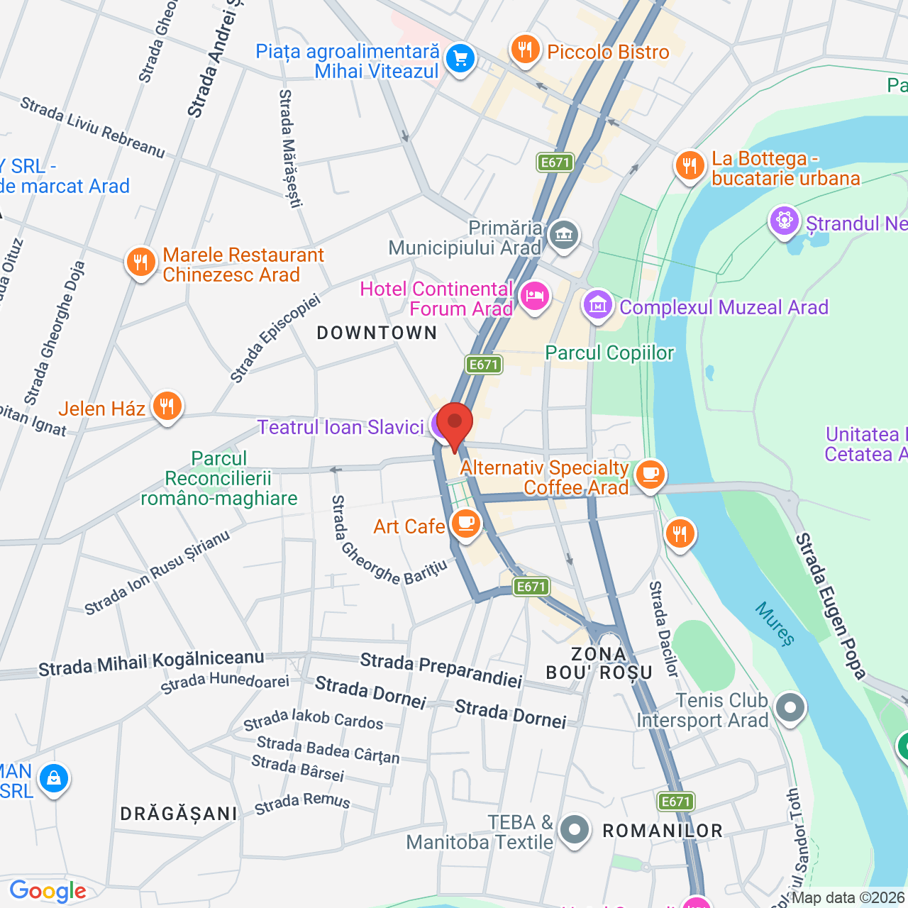 Map of Teatrul Clasic Ioan Slavici Arad
