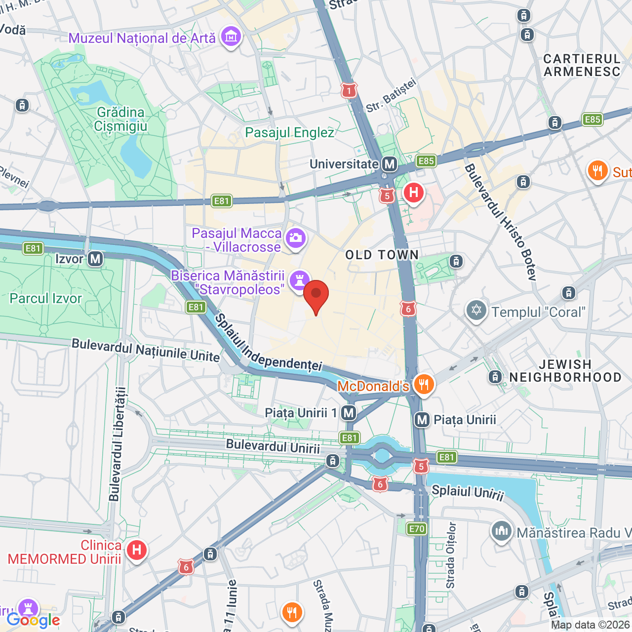 Map of Teatrul de Comedie - Sala Radu Beligan