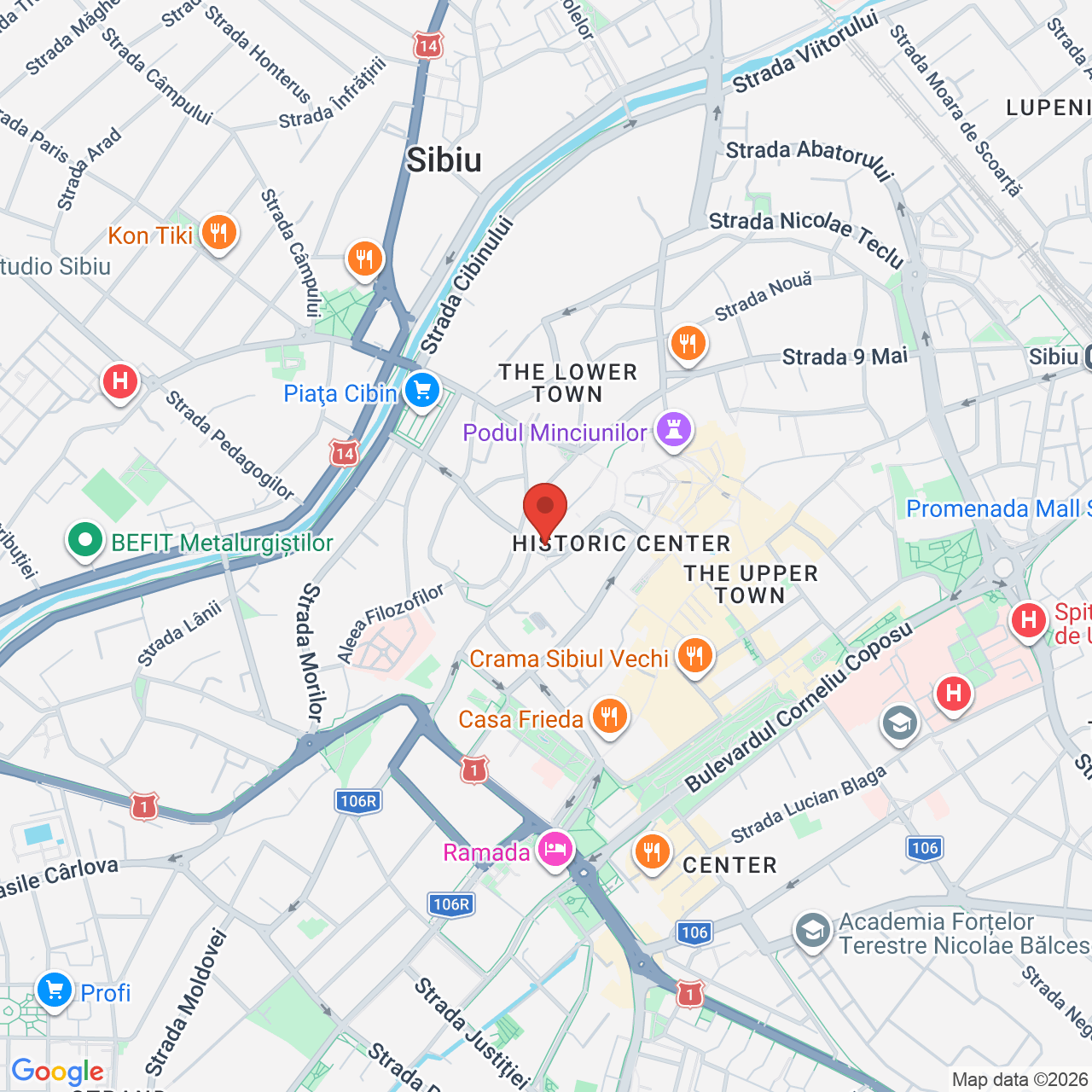 Map of Teatrul Gong - Sala Studio