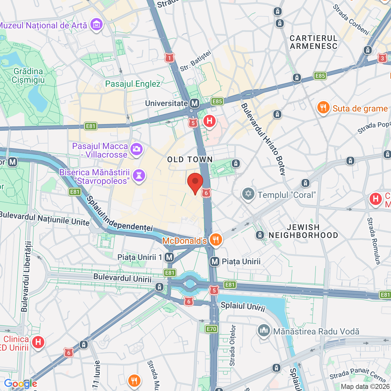 Map of Teatrul Mic, Sala Studio