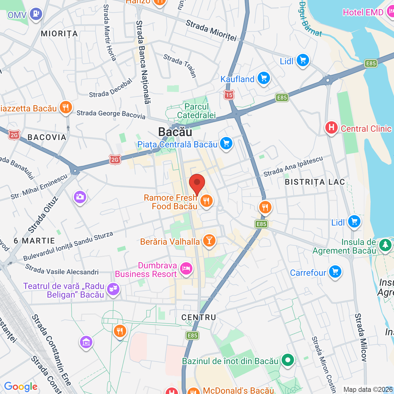 Map of Teatrul Municipal Bacovia - Sala Mare