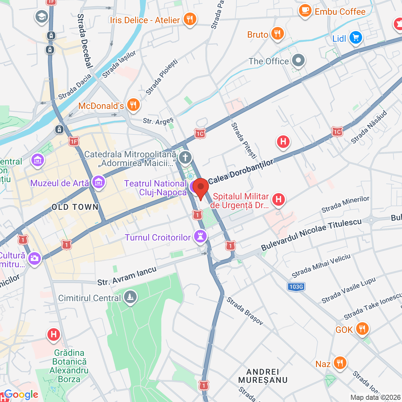 Map of Teatrul National Cluj-Napoca, Sala Mare