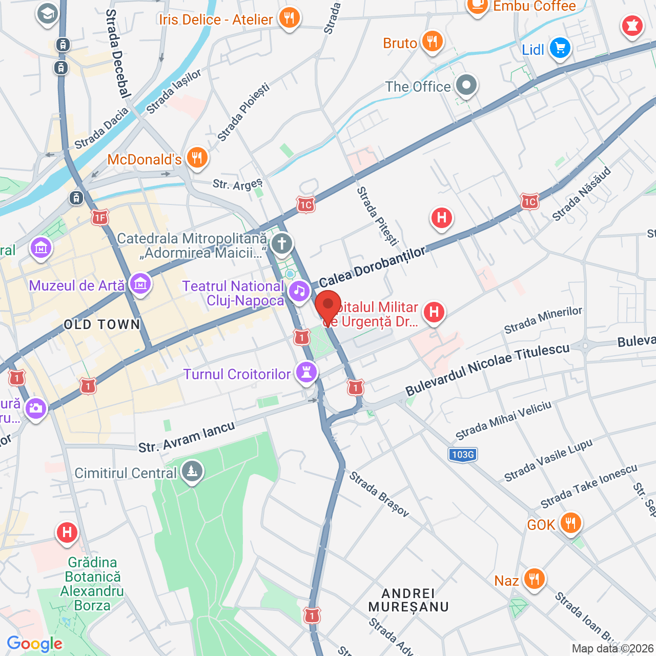 Map of Teatrul National Cluj-Napoca, Studio Euphorion