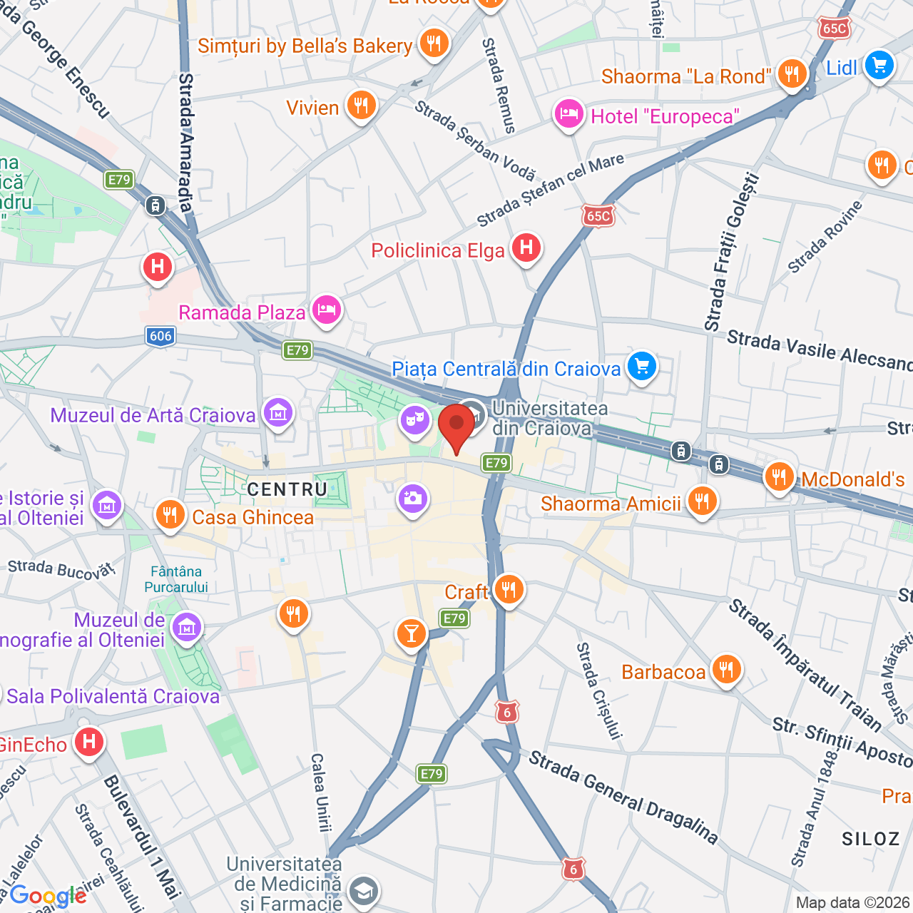 Map of Teatrul National Marin Sorescu - Sala Amza Pellea