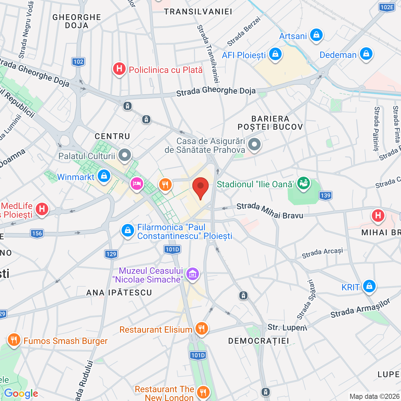 Map of Teatrul Toma Caragiu