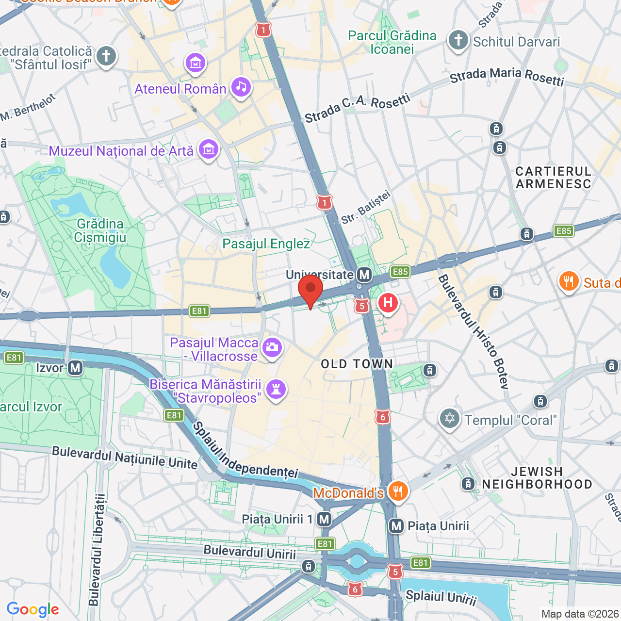 Map of The Pub - Universitatii